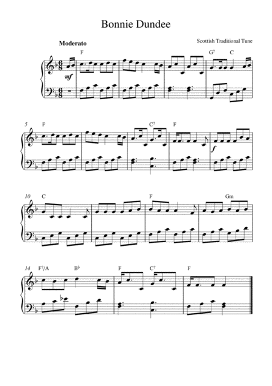 Bonnie Dundee Piano Method scores gallery preview page 1