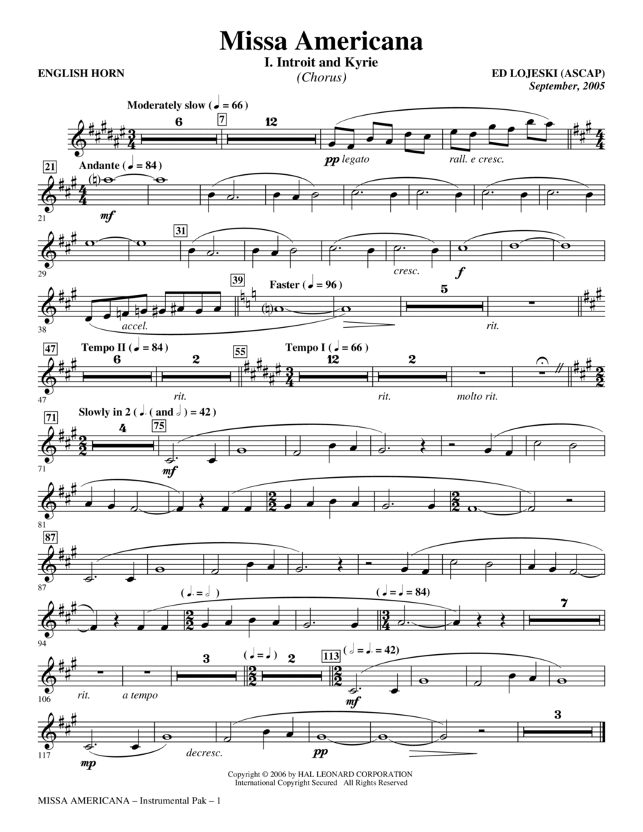 Missa Americana - English Horn Choir scores gallery preview page 1