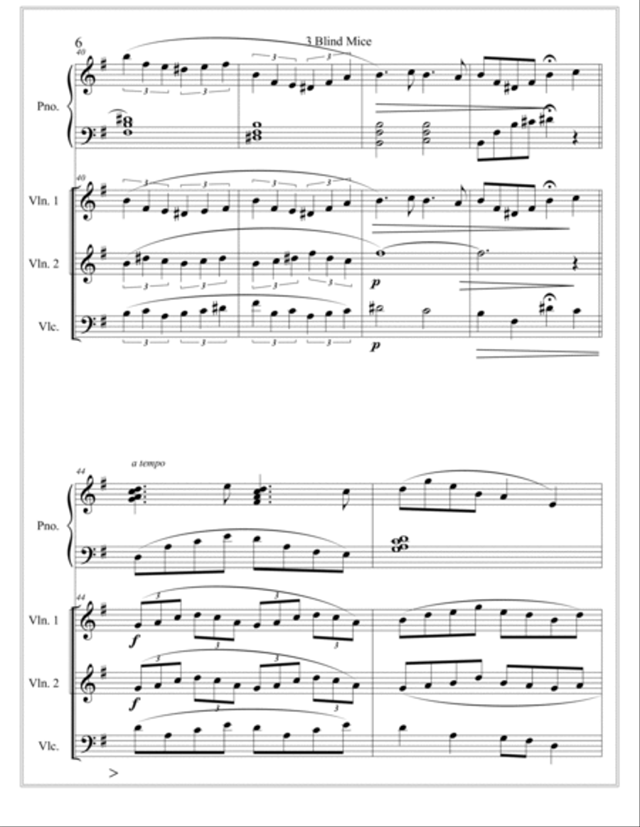 Three Blind Mice + 1 Piano Trio scores gallery preview page 6