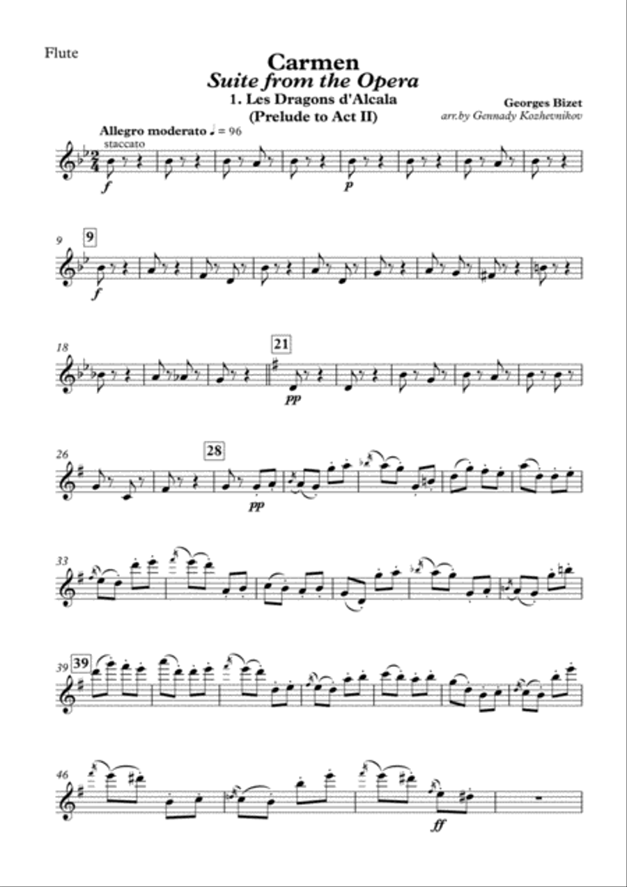 Georges Bizet, Suite from opera 
