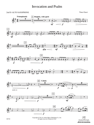 Invocation and Psalm: 2nd E-flat Alto Saxophone