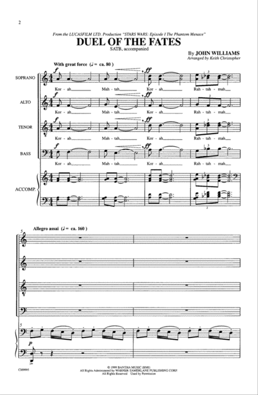 Duel of the Fates 4-Part scores gallery preview page 2
