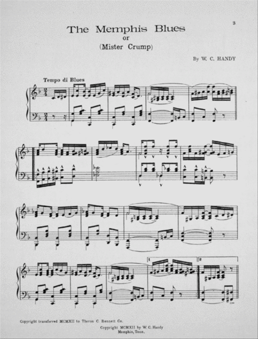 The Memphis Blues, or, Mister Crump. A Southern Rag Violin scores gallery preview page 2