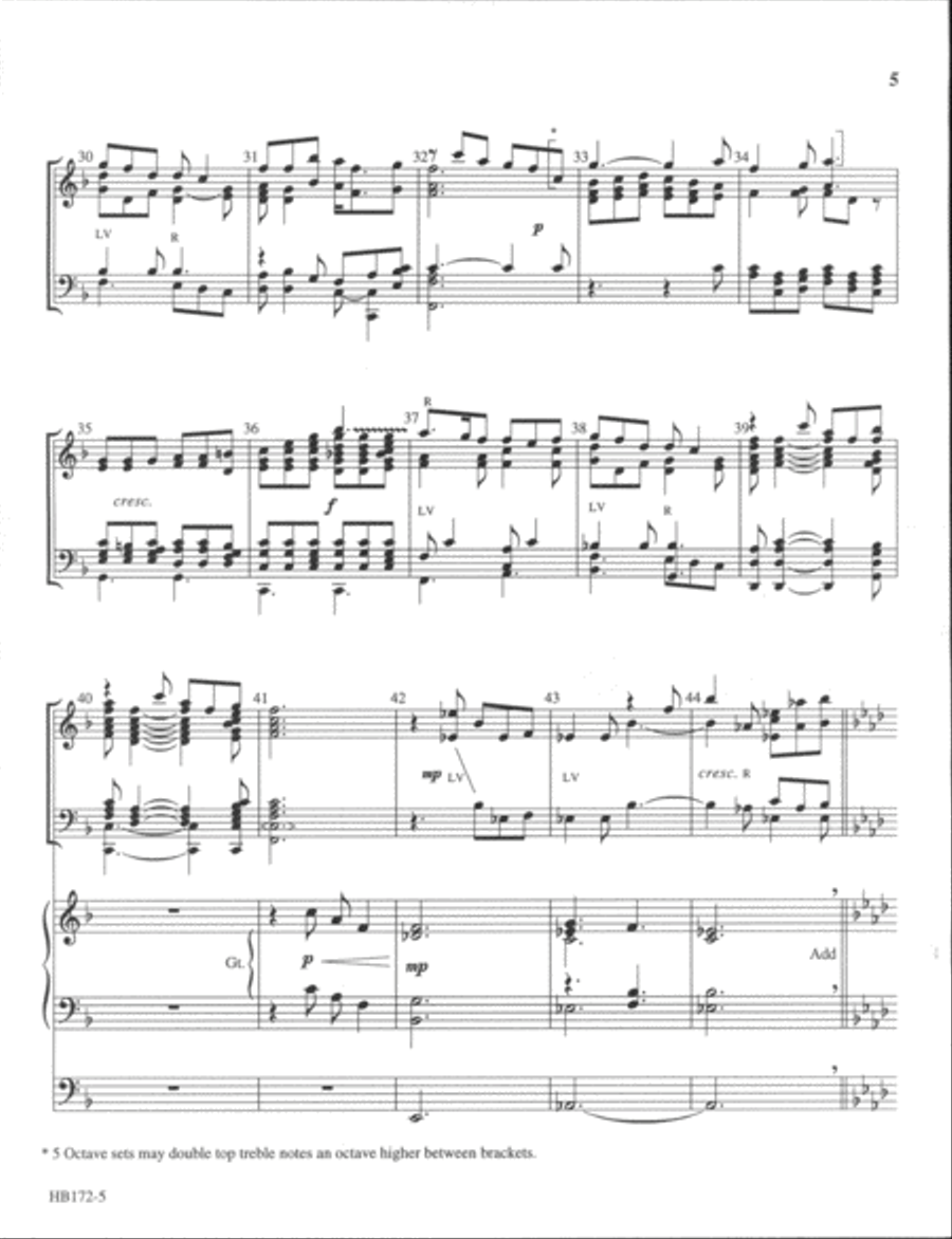 Softly and Tenderly Jesus Is Calling - full score Handbell Choir scores gallery preview page 5