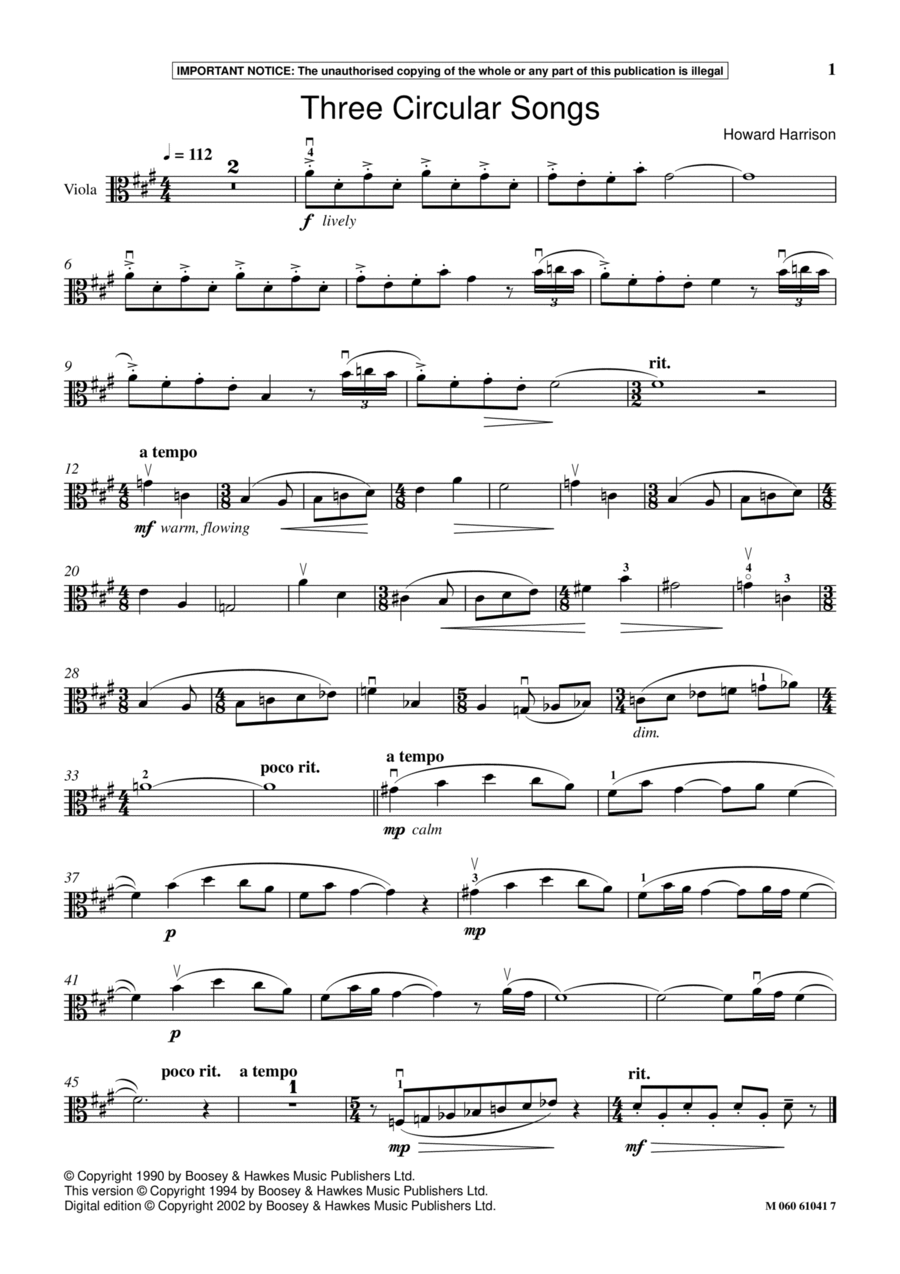 Three Circular Songs Three Circular Songs School and Community scores gallery preview page 1
