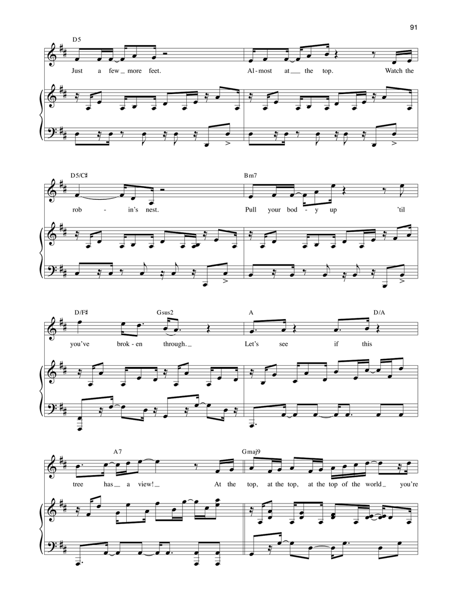 Top Of The World (Solo Version) (from Tuck Everlasting) Tenor Voice scores gallery preview page 2