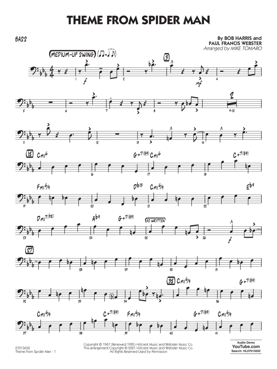 衝撃の激安コスパ・掘り出し物も (arr. Man Spider from Theme Mike Mike by Bass - Tomaro) アート・デザイン・音楽