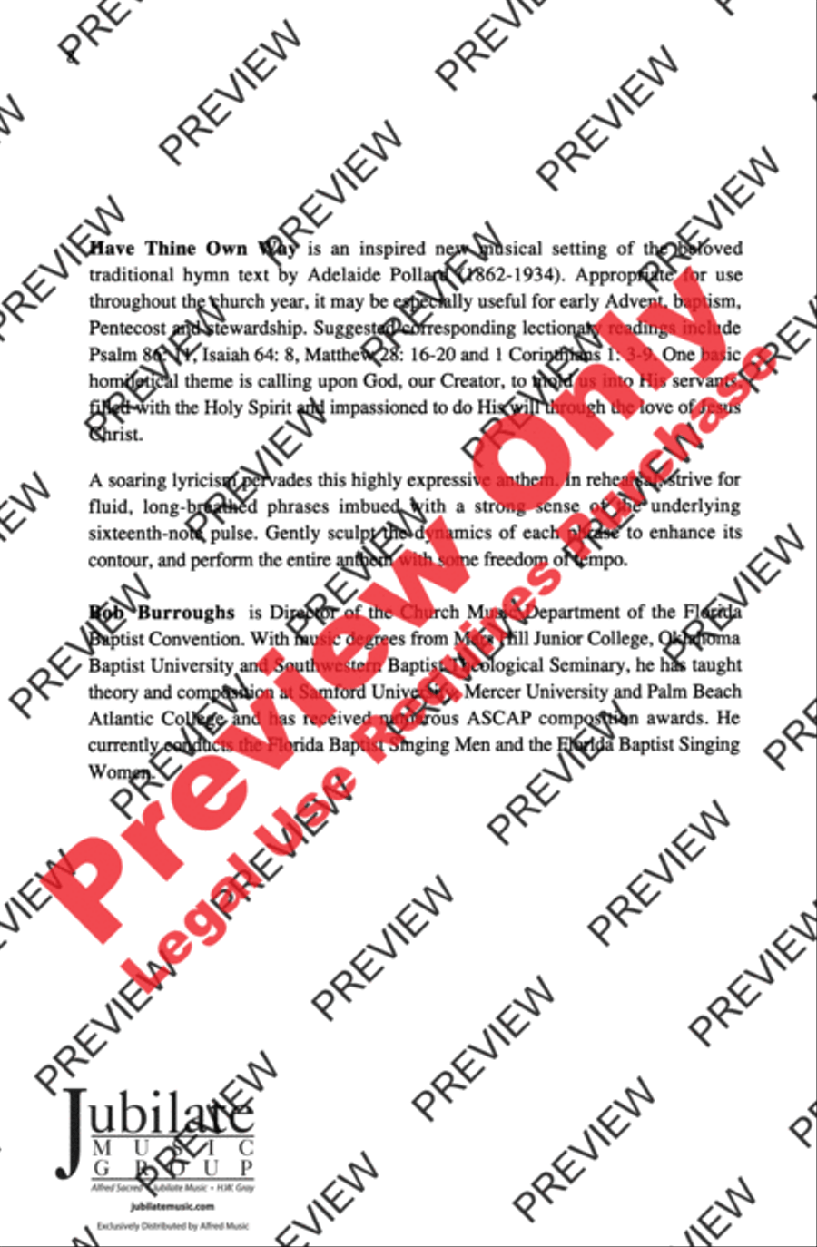 Have Thine Own Way 4-Part scores gallery preview page 15