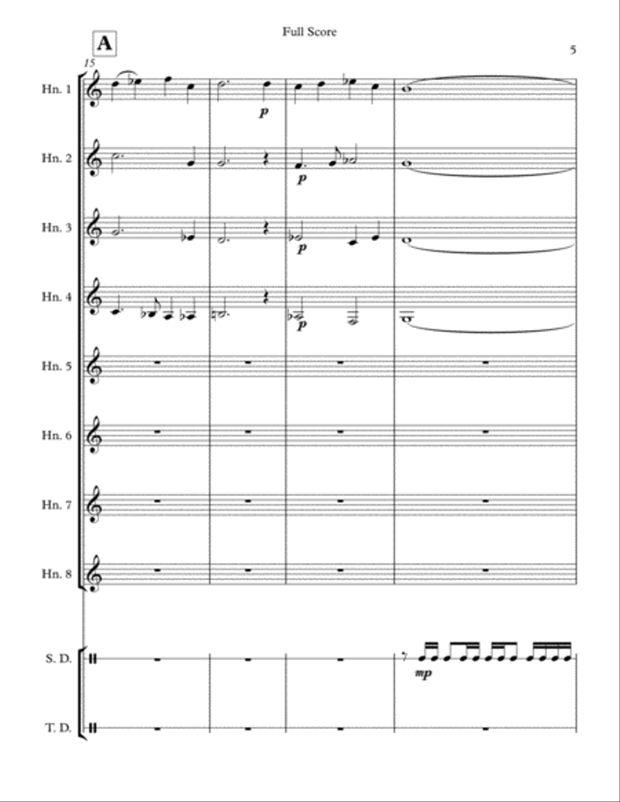 All The Heroes for Horn Octet and Percussion Chamber Orchestra scores gallery preview page 5