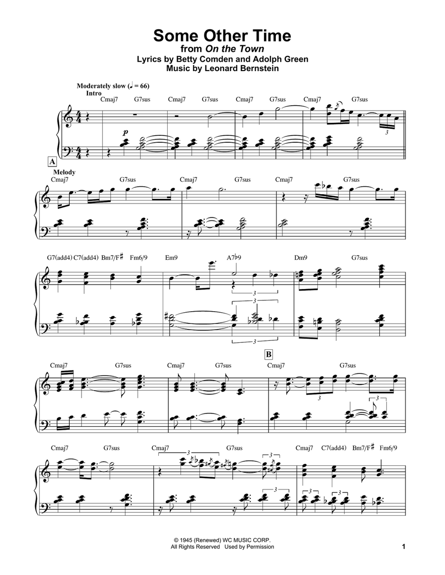 Some Other Time (from Step Lively) Piano Solo scores gallery preview page 1