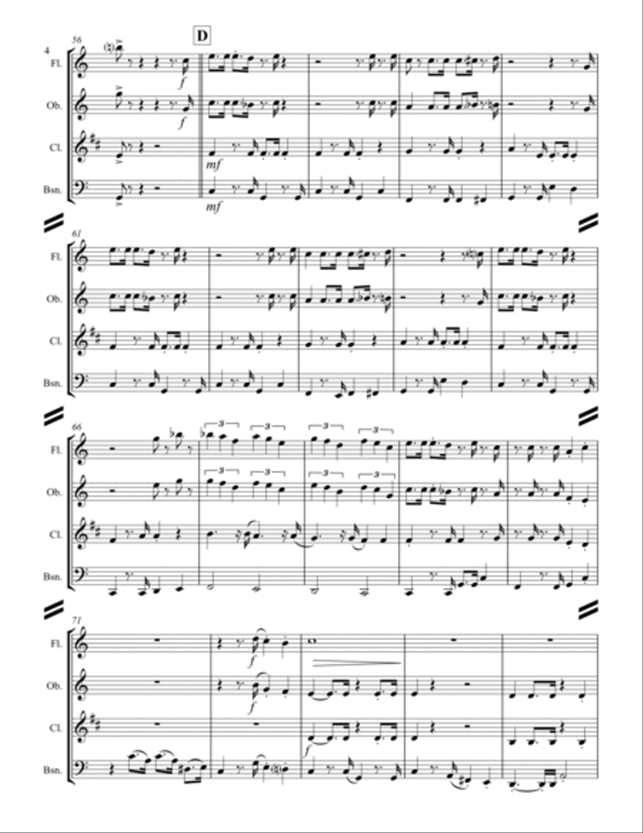 The Mexican Shuffle The Mexican Shuffle Woodwind Quartet scores gallery preview page 5