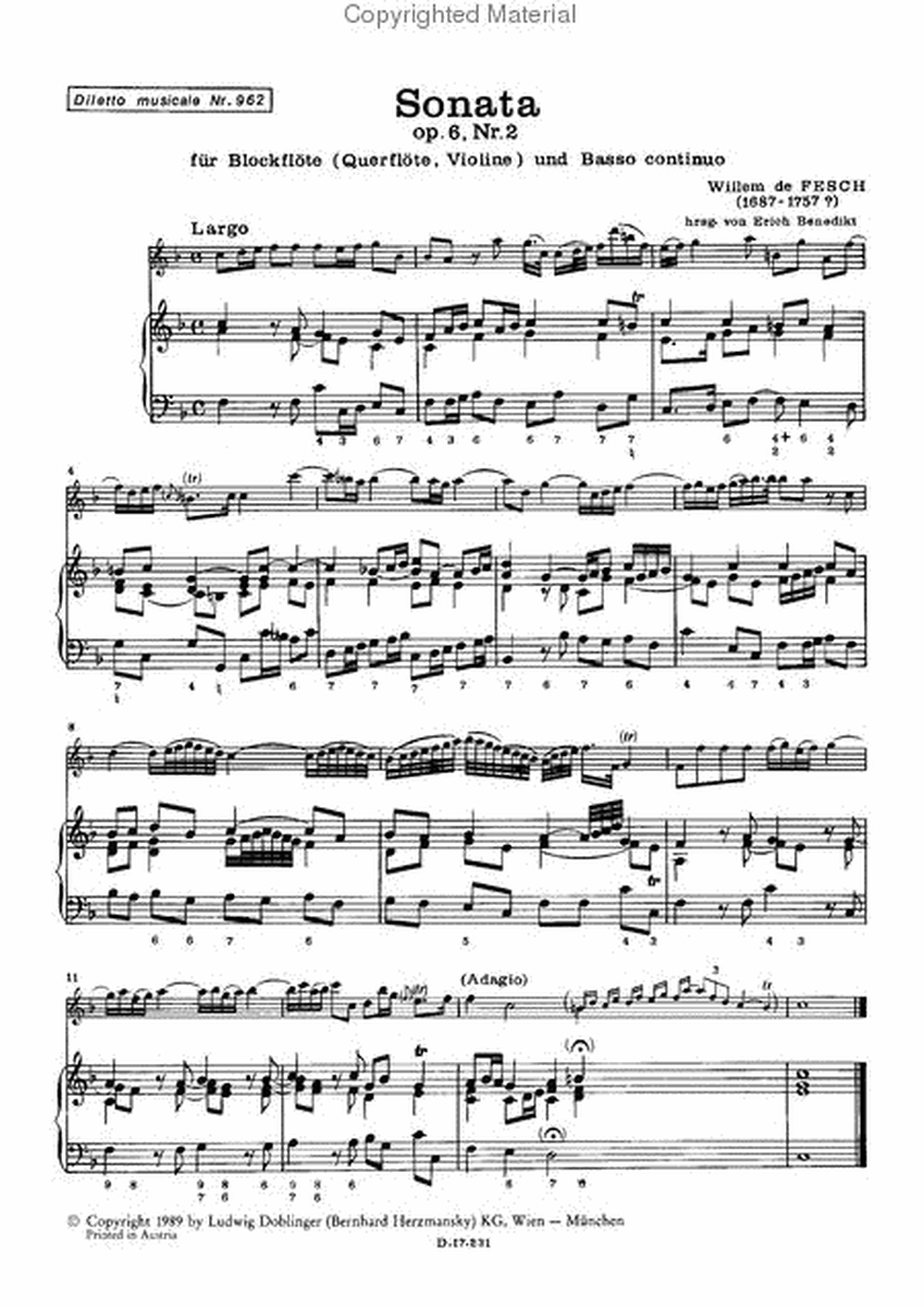 6 Sonaten op. 6 / 2 F-Dur