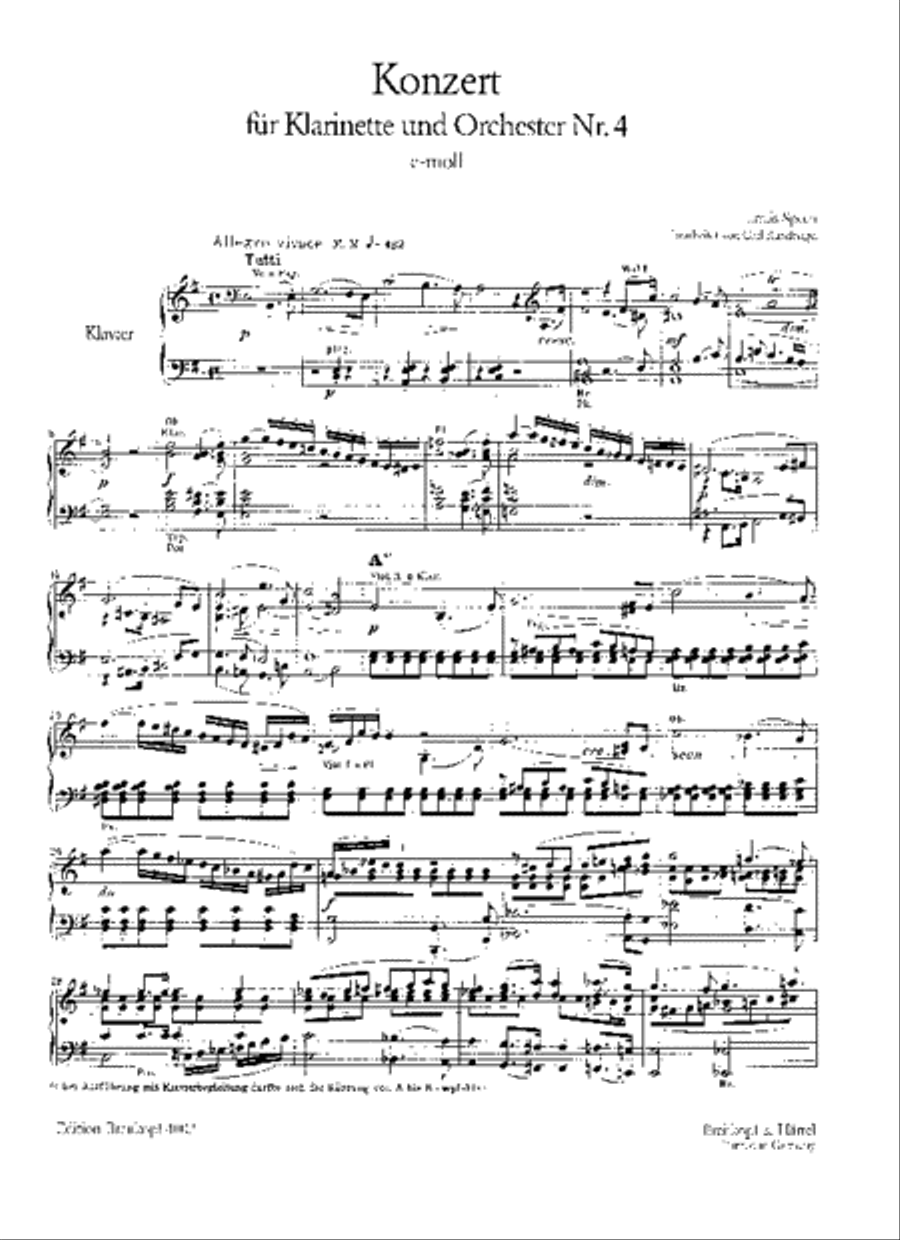 Clarinet Concerto No. 4 in E minor Clarinet Solo scores gallery preview page 2