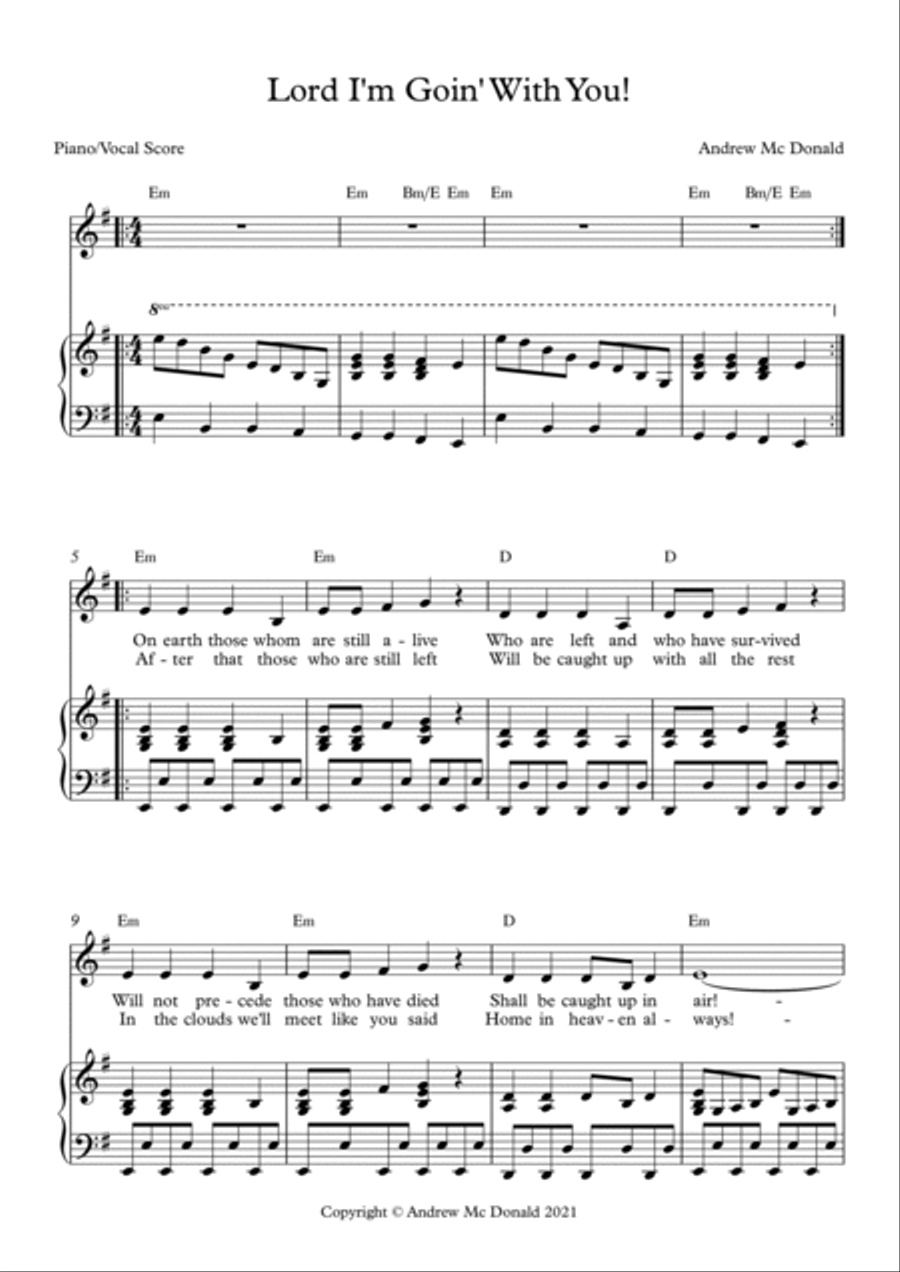 Lord I'm Goin' With You! Lord I'm Goin' With You! Voice scores gallery preview page 2