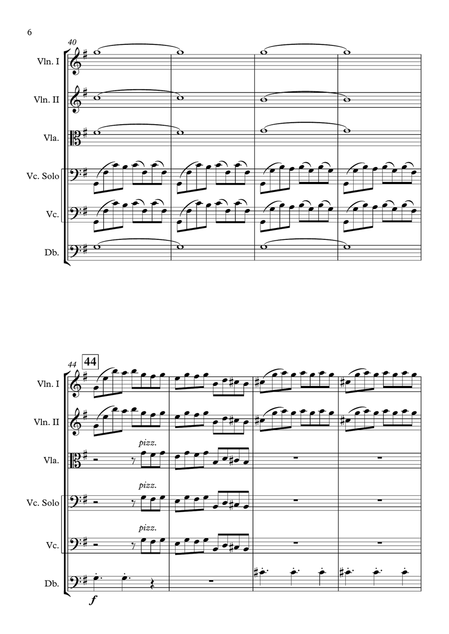 Unaccompanied Cello Suite No. 1: Prelude (Famous Cello Song) [String Orchestra] String Orchestra scores gallery preview page 6