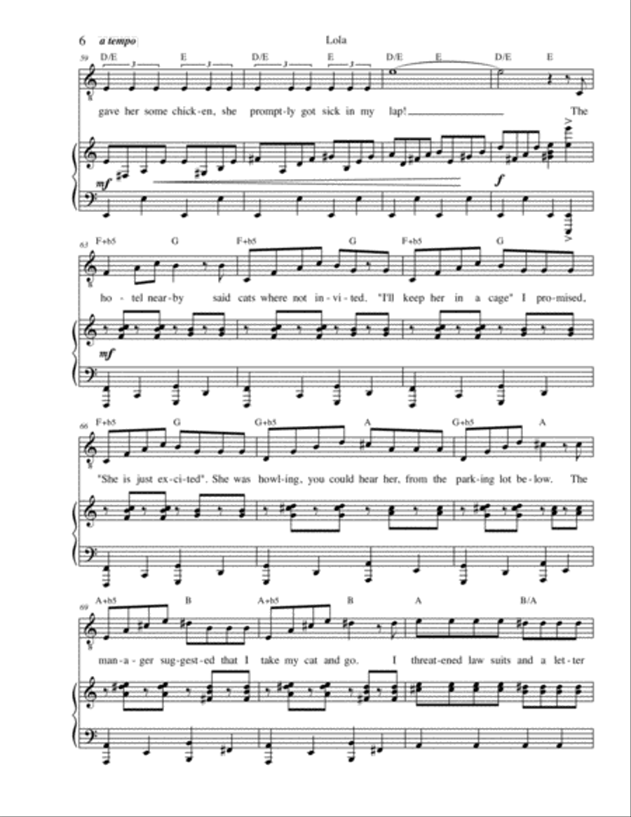 Lola Lola Tenor Voice scores gallery preview page 6