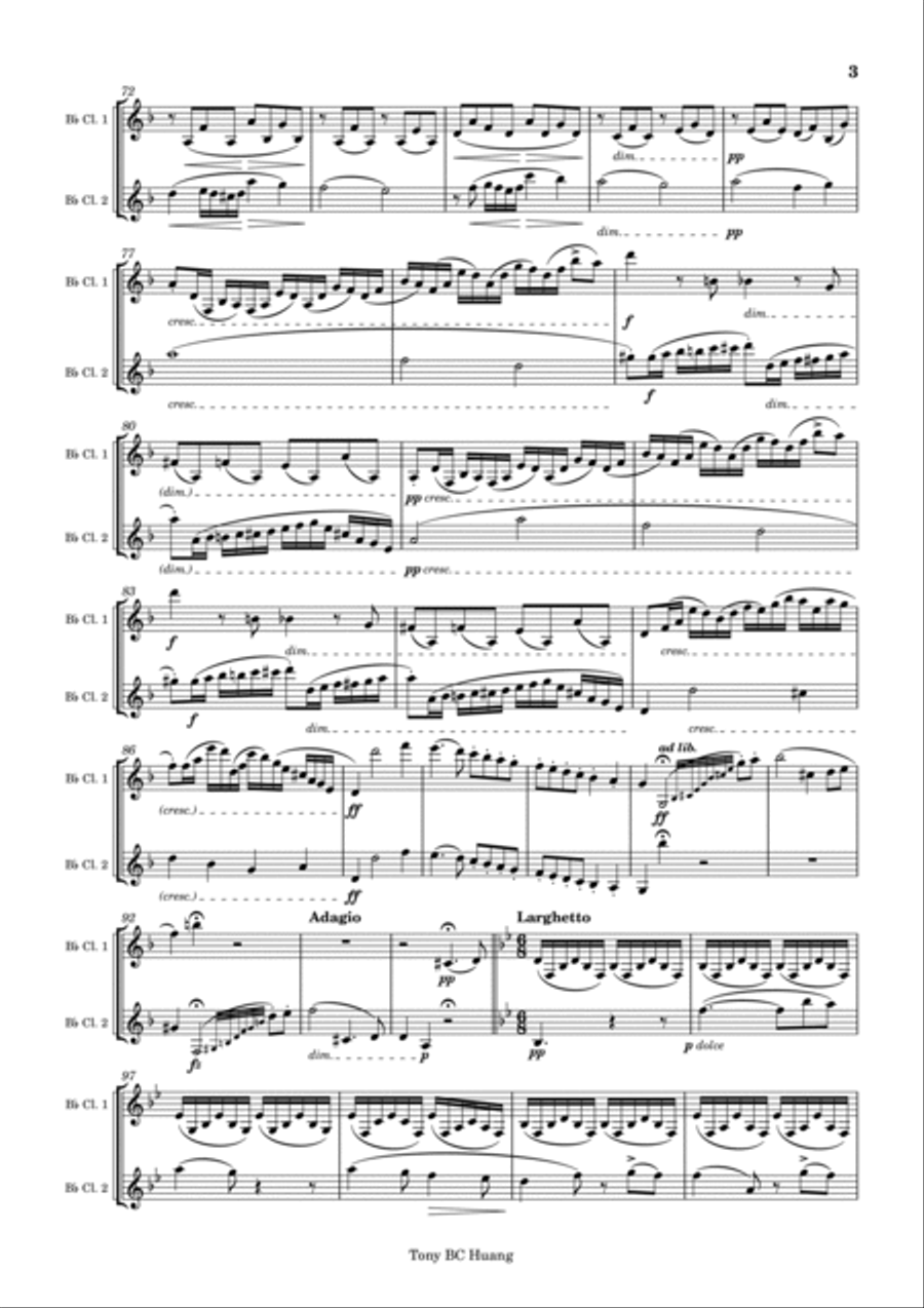 Duo Op.15 for 2 Clarinets Duo Op.15 for 2 Clarinets Clarinet Duet scores gallery preview page 3