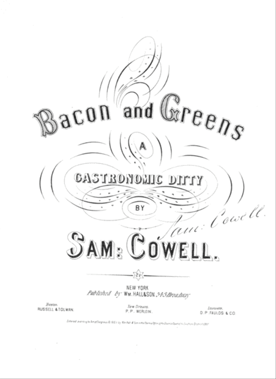 Bacon and Greens. A Gastronomic Ditty Voice scores gallery preview page 1