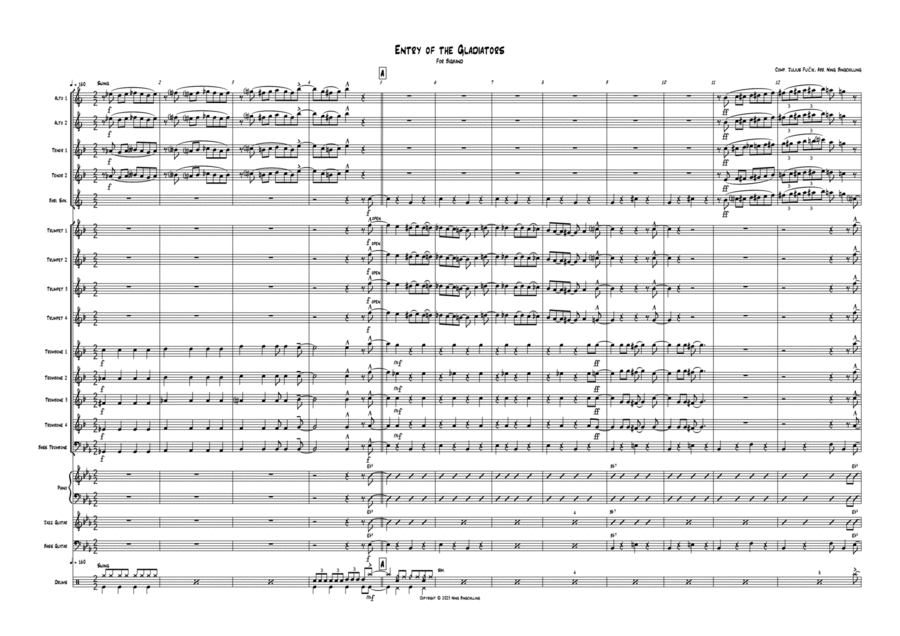 Entry of the Gladiators (for Big band) Jazz Ensemble scores gallery preview page 1