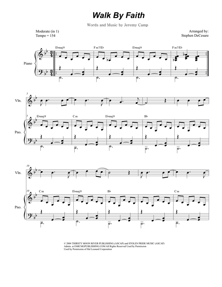 Walk By Faith Piano Trio scores gallery preview page 1