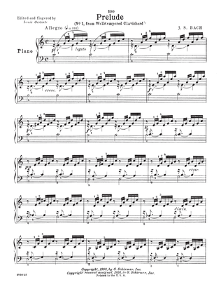 Book cover for Prelude No. 1 In C Major, BWV 846