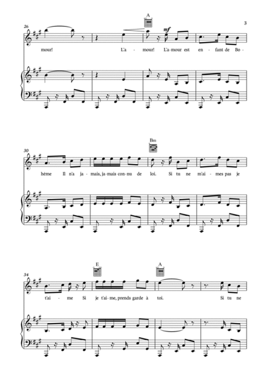 Habanera from Carmen for Classical Guitar with piano and chords. image number null