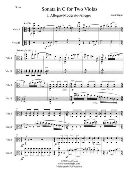 Sonata in C and The Four Seasons of New England (for two violas)