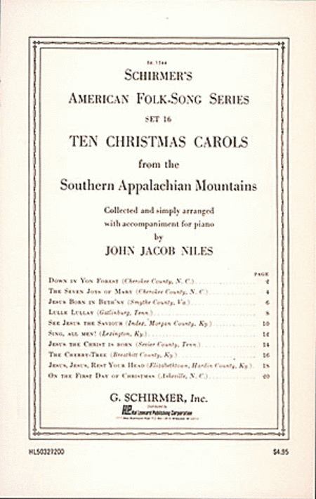 John Jacob Niles: 10 Christmas Carols From The Southern Appalachian Mountains