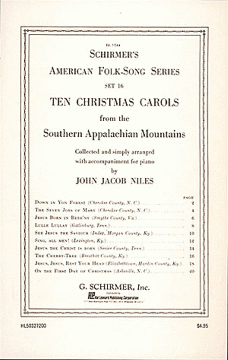 10 Christmas Carols from the Southern Appalachian Mountains Piano Solo scores gallery preview page 1
