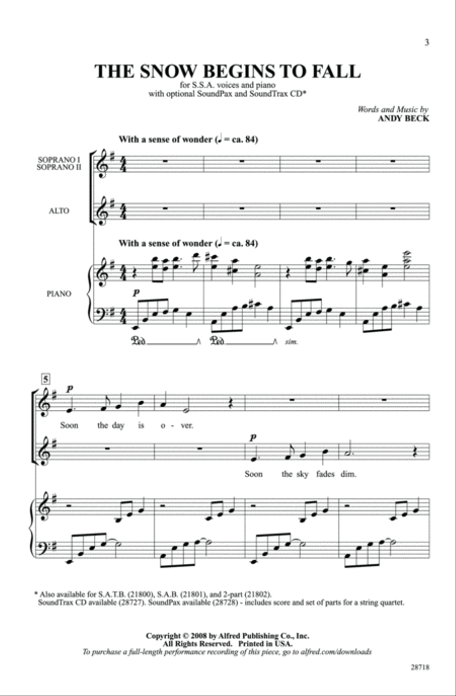 The Snow Begins to Fall Women's Choir scores gallery preview page 2
