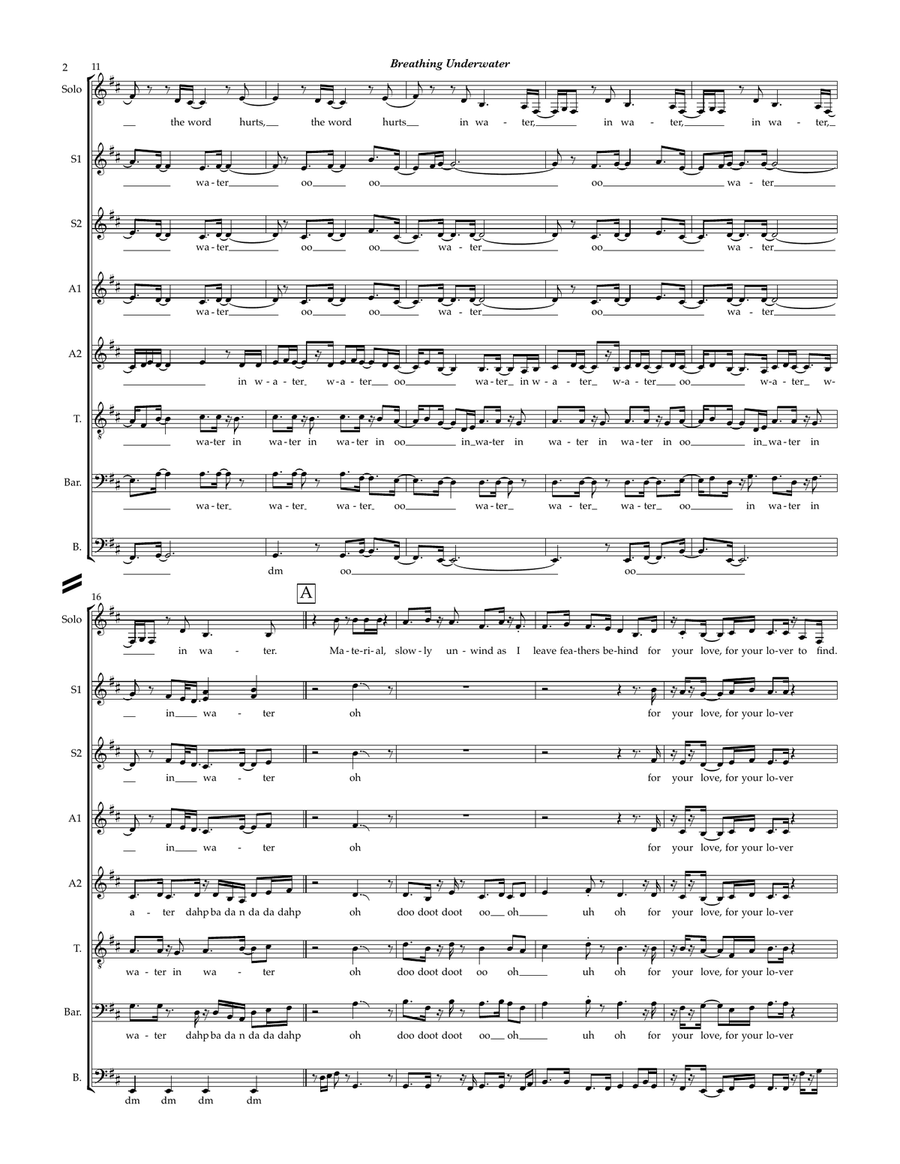 Breathing Underwater Divisi scores gallery preview page 2