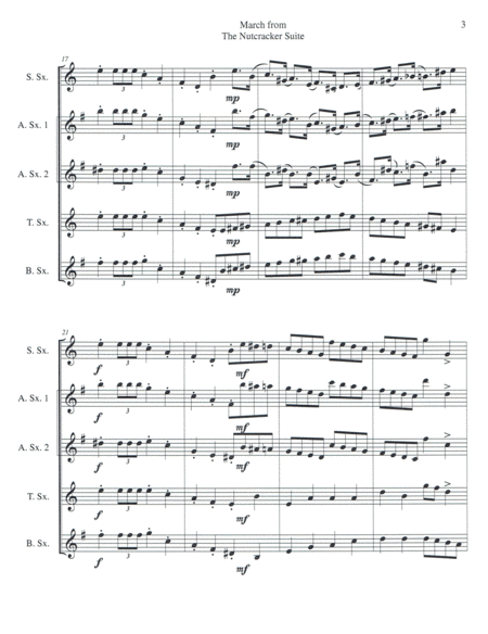 March from The Nutcracker Suite for Saxophone Quartet (SATB or AATB) image number null