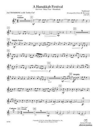 A Hanukkah Festival: (wp) 2nd B-flat Trombone T.C.