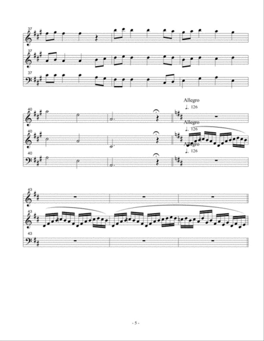 Wedding Recessional Part 1 & 2 for Trio Small Ensemble scores gallery preview page 5
