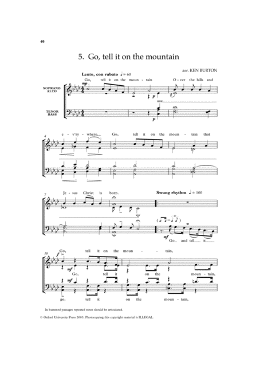 Christmas Spirituals for Choirs 4-Part scores gallery preview page 2