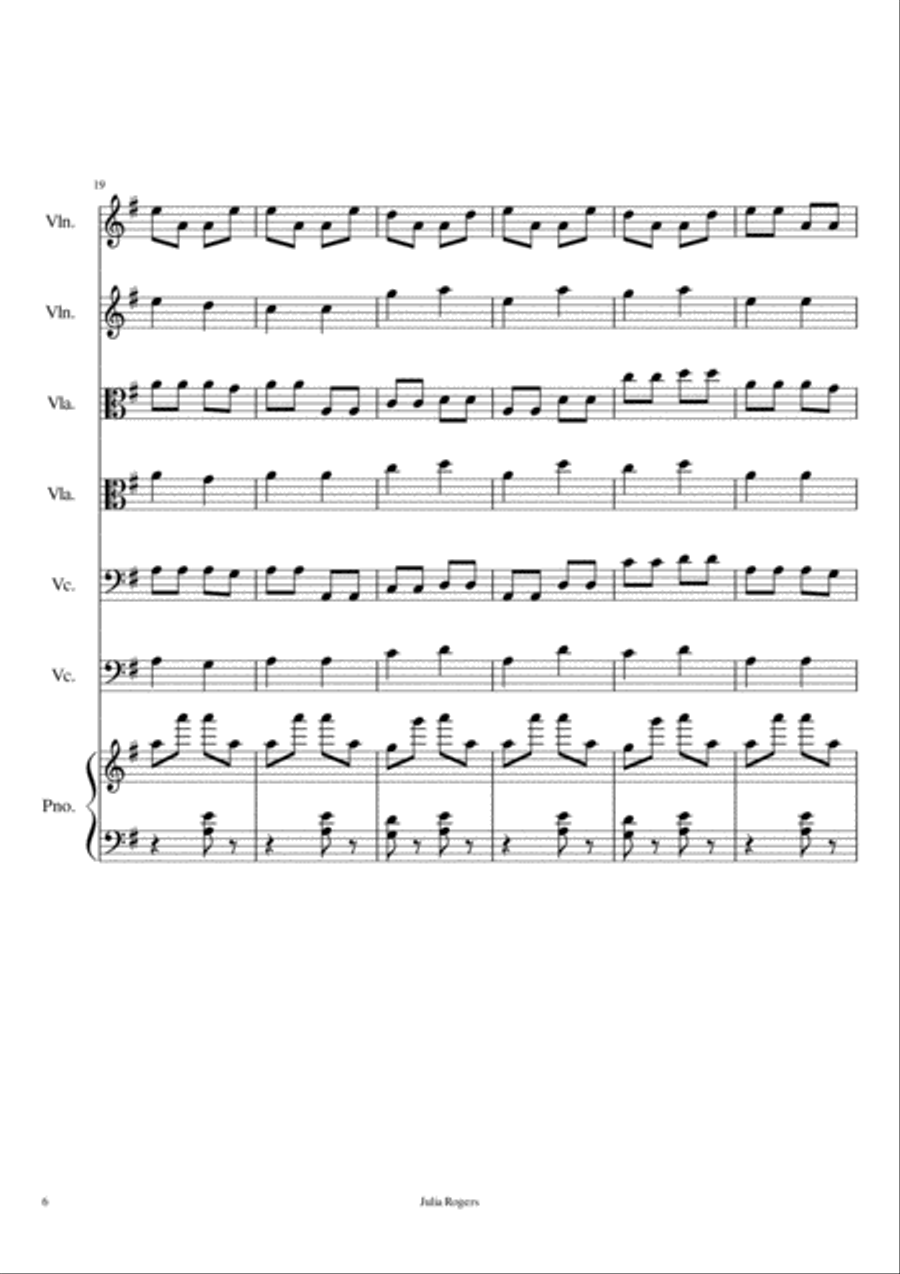 Fancy Pizzicato on the A & E string String Duet scores gallery preview page 6