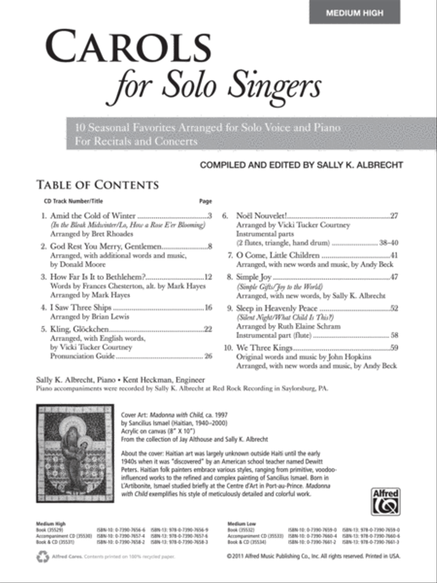 Carols for Solo Singers Carols for Solo Singers Medium-High Voice scores gallery preview page 2