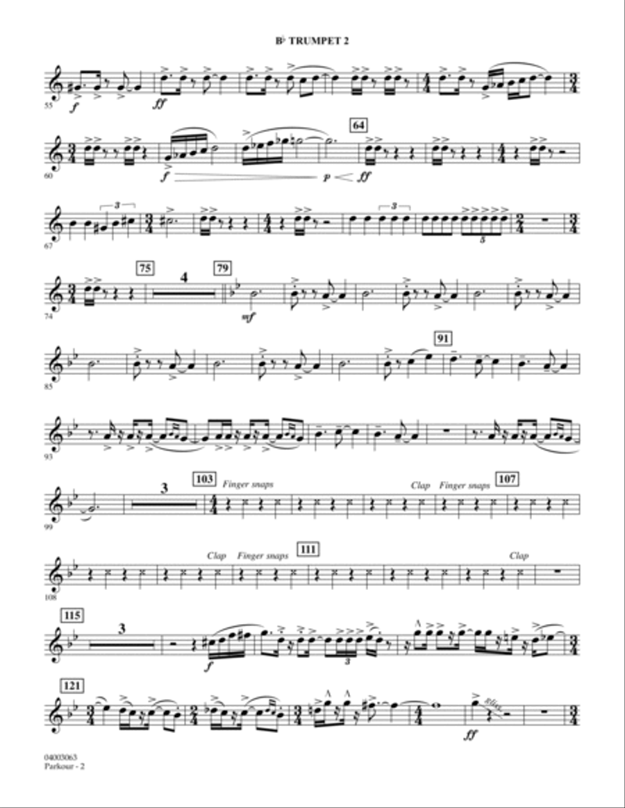 Parkour - Bb Trumpet 2 Parkour - Bb Trumpet 2 Concert Band scores gallery preview page 2
