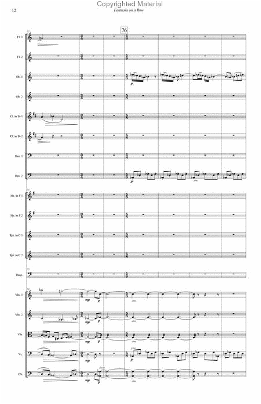 Fantasia on a Row Fantasia on a Row Chamber Orchestra scores gallery preview page 14