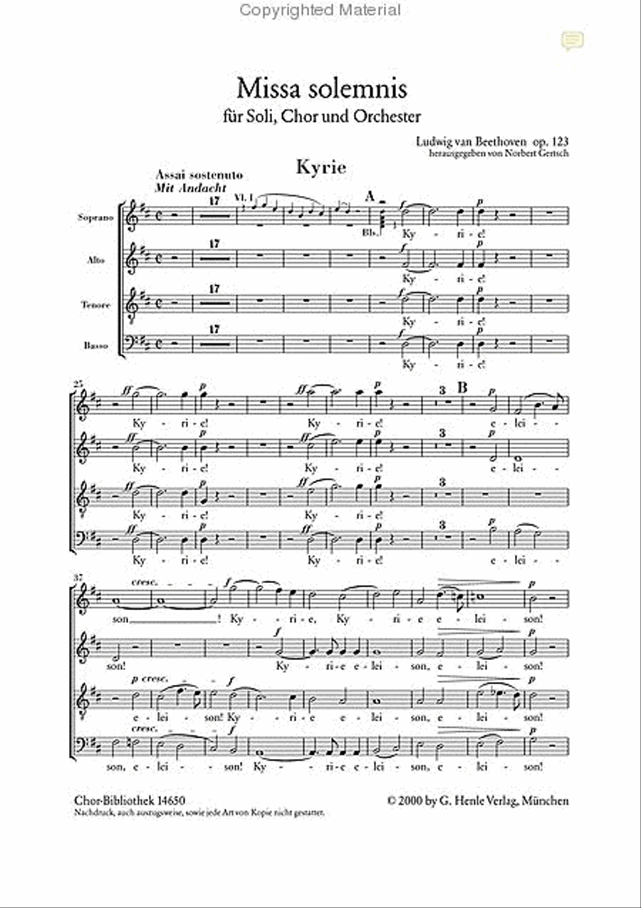 Missa Solemnis in D major Op. 123 4-Part scores gallery preview page 2