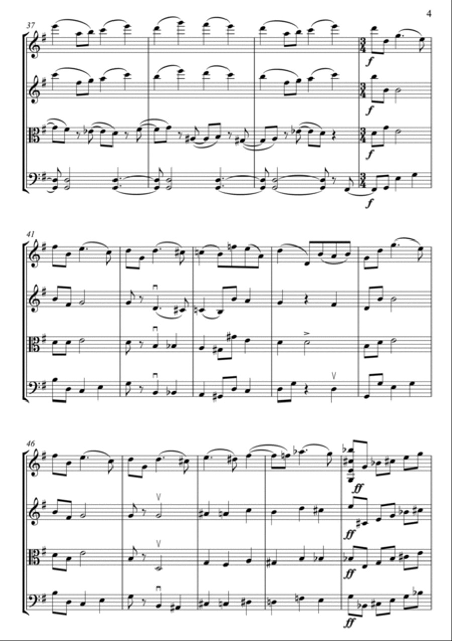 June-Barcarolle String Quartet scores gallery preview page 5