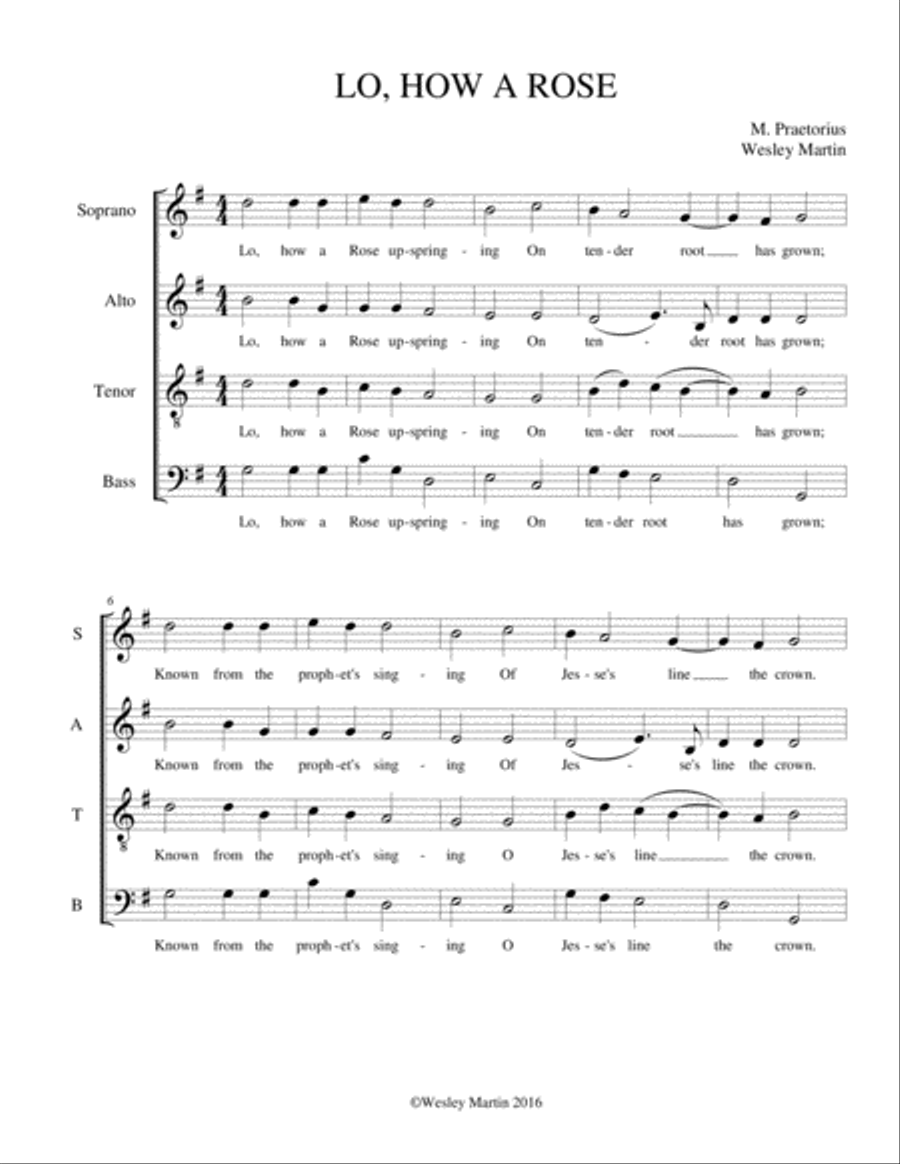 Lo, How a Rose 4-Part scores gallery preview page 2