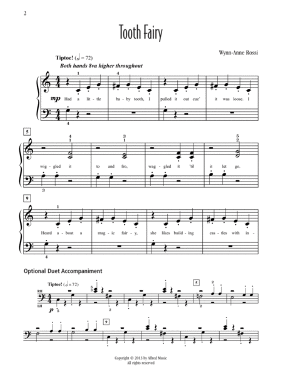 Tooth Fairy Easy Piano scores gallery preview page 2