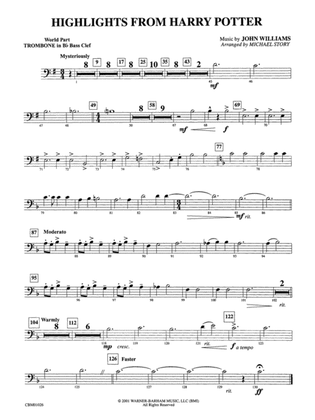 Harry Potter, Highlights from: (wp) 1st B-flat Trombone B.C.