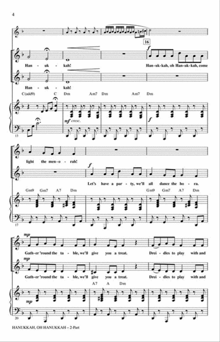 Hanukkah, Oh Hanukkah 2-Part scores gallery preview page 3