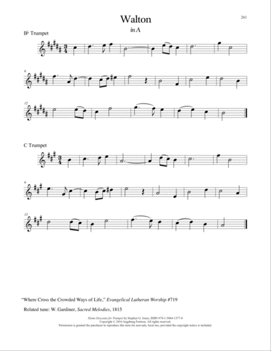 Hymn Descants for Trumpet C Trumpet scores gallery preview page 262