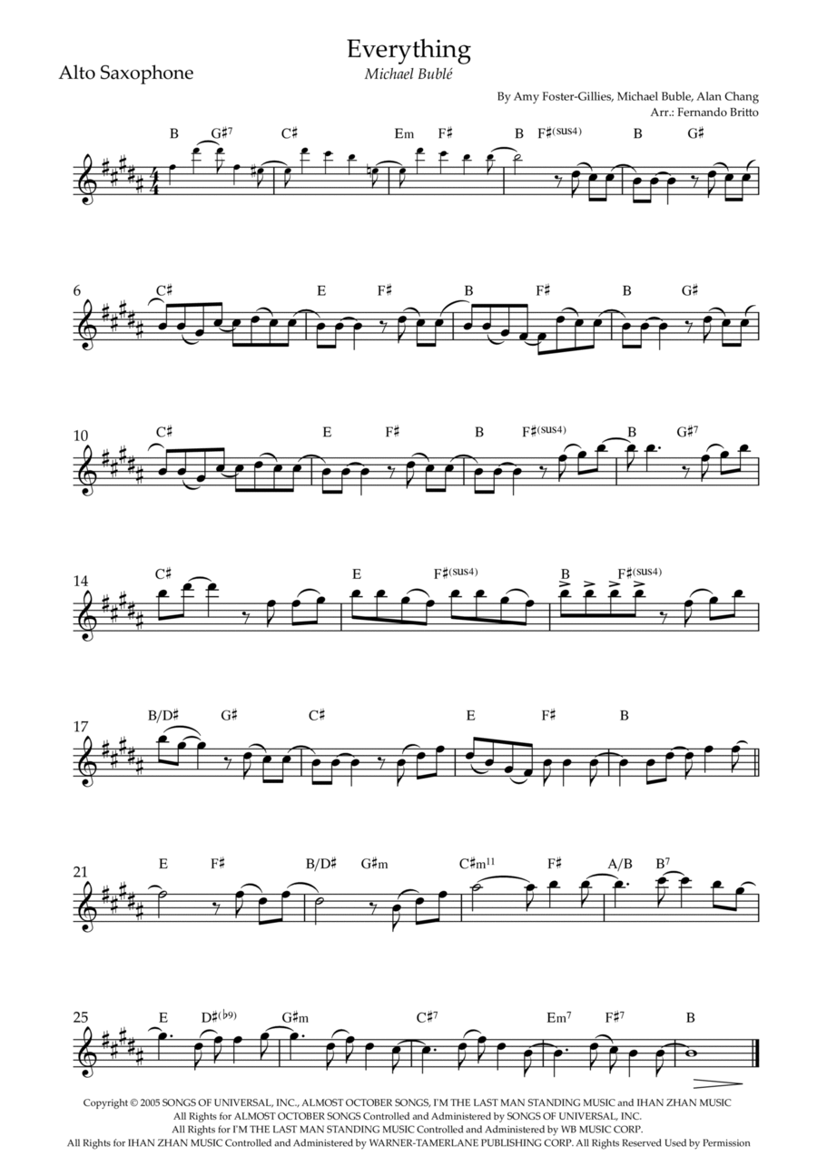 Everything Alto Saxophone scores gallery preview page 1