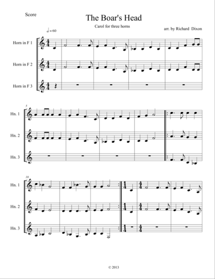 The Boar's Head The Boar's Head Brass Ensemble scores gallery preview page 1