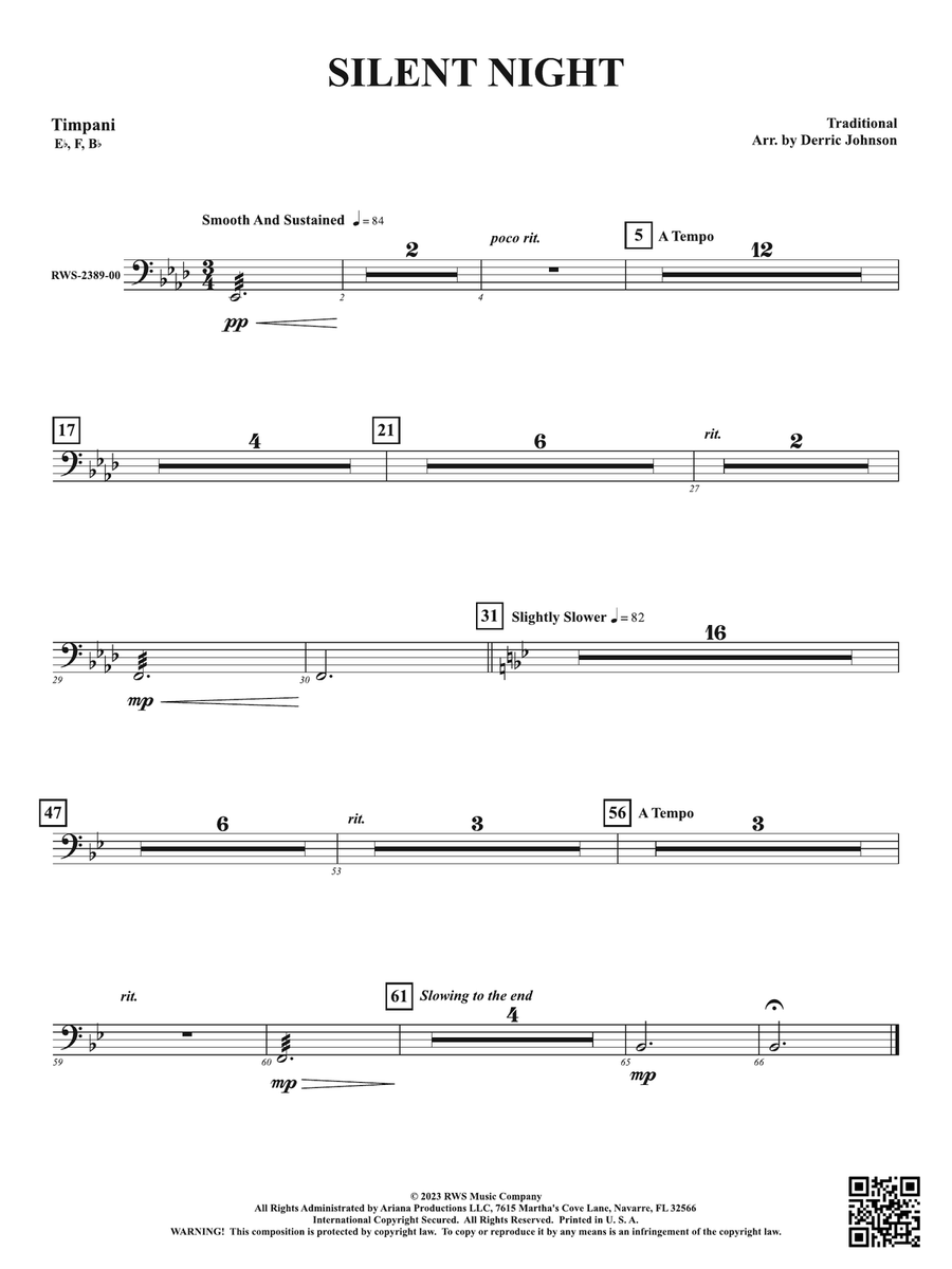 Silent Night: Timpani Silent Night: Timpani Percussion scores gallery preview page 1