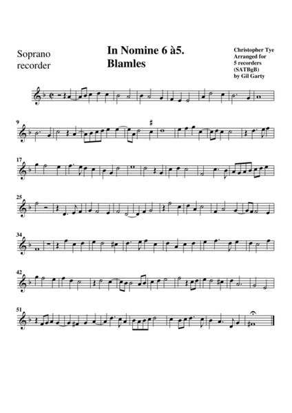In Nomine no.6 a5 (arrangement for 5 recorders)